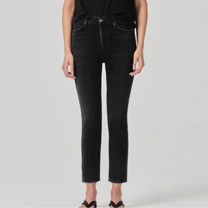 Agolde Nico High Rise Slim Fit Stretch Black - Size 23